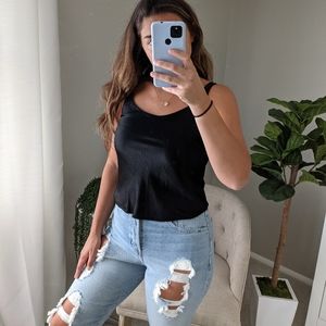 VINTAGE Black Silky Blouse